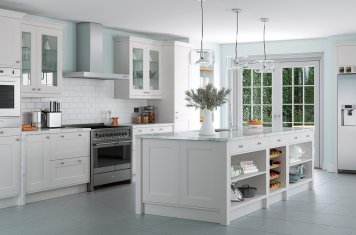 Light grey contemporary shaker style kitchen