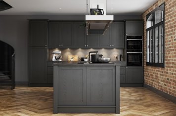 Contemporary Skinny Shaker Kitchen Painted Graphite Grey